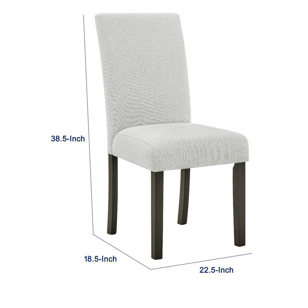 Benjara Risa Dining Side Chair Set of 2, Memory Foam Fill Polyester, Brown And Gray