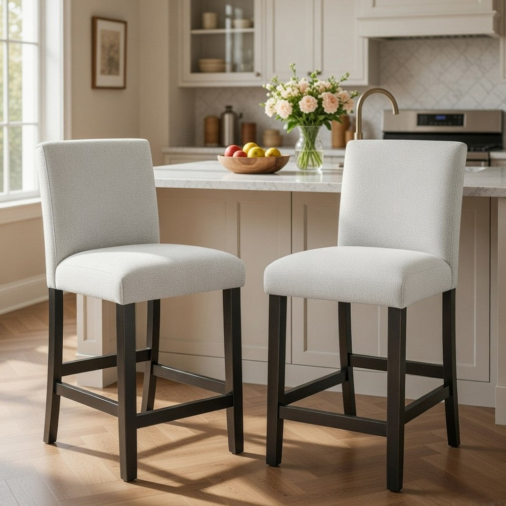 Benjara Risa Dining Side Chair Set of 2, Memory Foam Fill Polyester, Brown And Gray