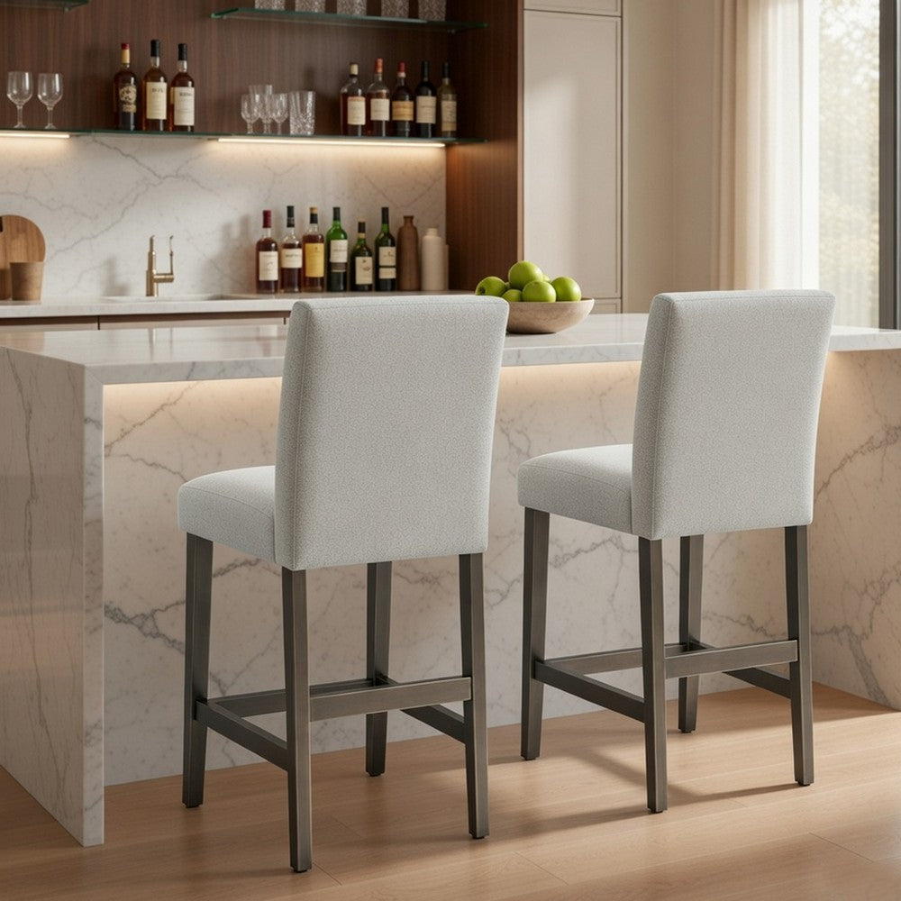 Benjara Risa Dining Side Chair Set of 2, Memory Foam Fill Polyester, Brown And Gray