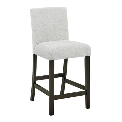 Benjara Risa Counter Height Side Chair Set of 2, Stone Gray Polyester Memory Foam