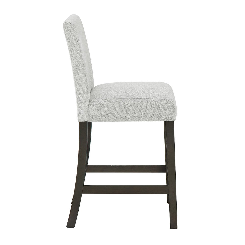 Benjara Risa Counter Height Side Chair Set of 2, Stone Gray Polyester Memory Foam