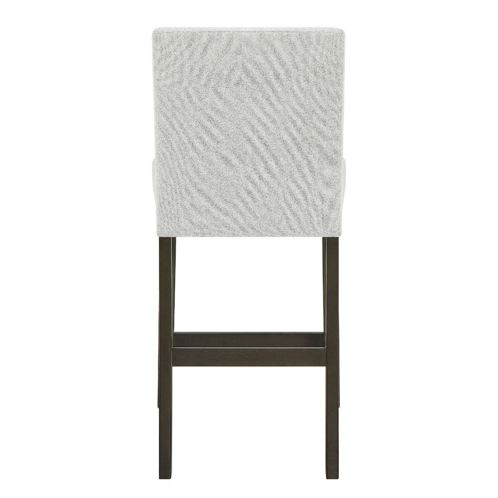 Benjara Risa Counter Height Side Chair Set of 2, Stone Gray Polyester Memory Foam