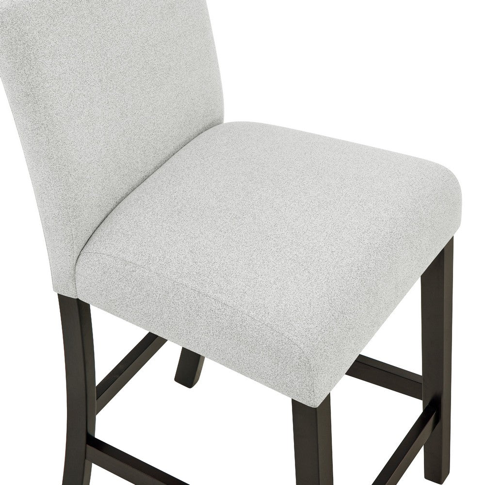Benjara Risa Counter Height Side Chair Set of 2, Stone Gray Polyester Memory Foam