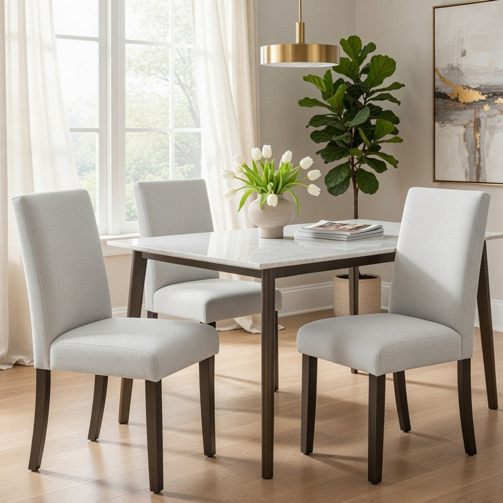 Benjara Risa Counter Height Side Chair Set of 2, Stone Gray Polyester Memory Foam
