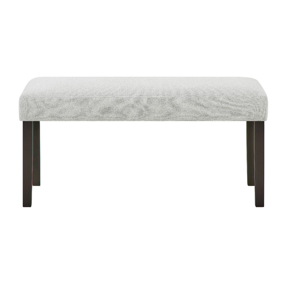 Benjara Risa Dining Bench, Gray Polyester Memory Foam Seat, Brown Wood 40 Inch