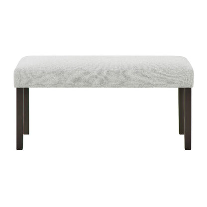Benjara Risa Dining Bench, Gray Polyester Memory Foam Seat, Brown Wood 40 Inch
