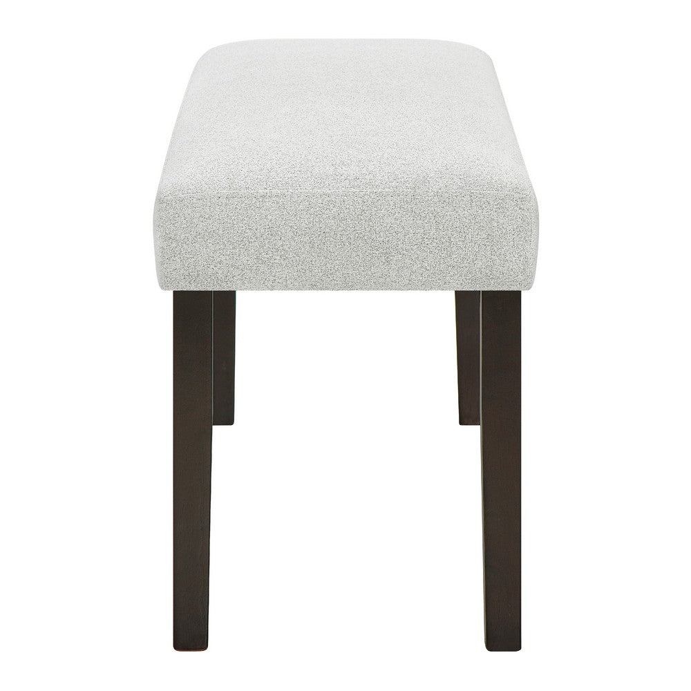 Benjara Risa Dining Bench, Gray Polyester Memory Foam Seat, Brown Wood 40 Inch