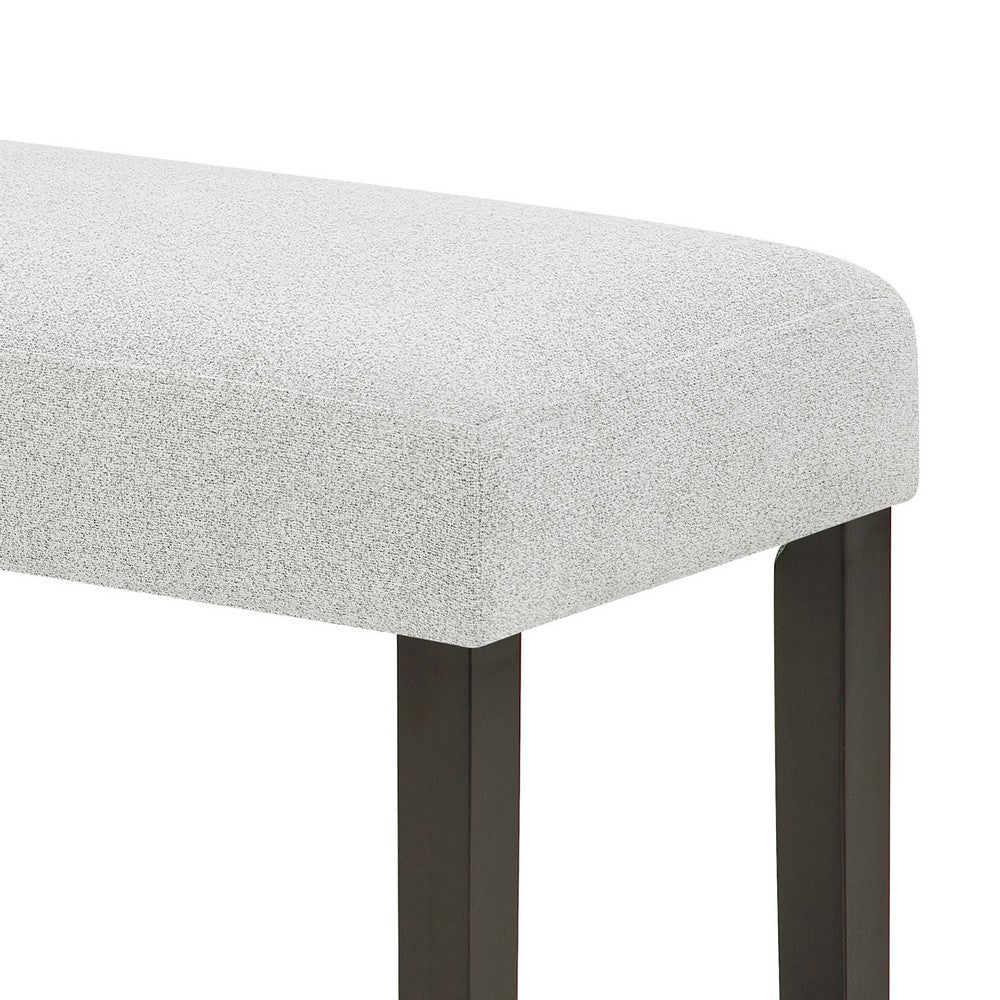 Benjara Risa Dining Bench, Gray Polyester Memory Foam Seat, Brown Wood 40 Inch