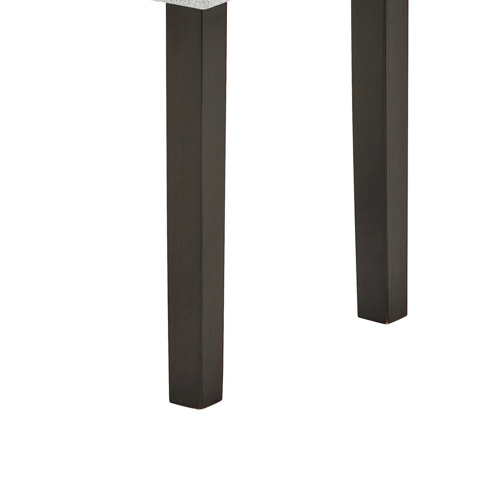 Benjara Risa Dining Bench, Gray Polyester Memory Foam Seat, Brown Wood 40 Inch