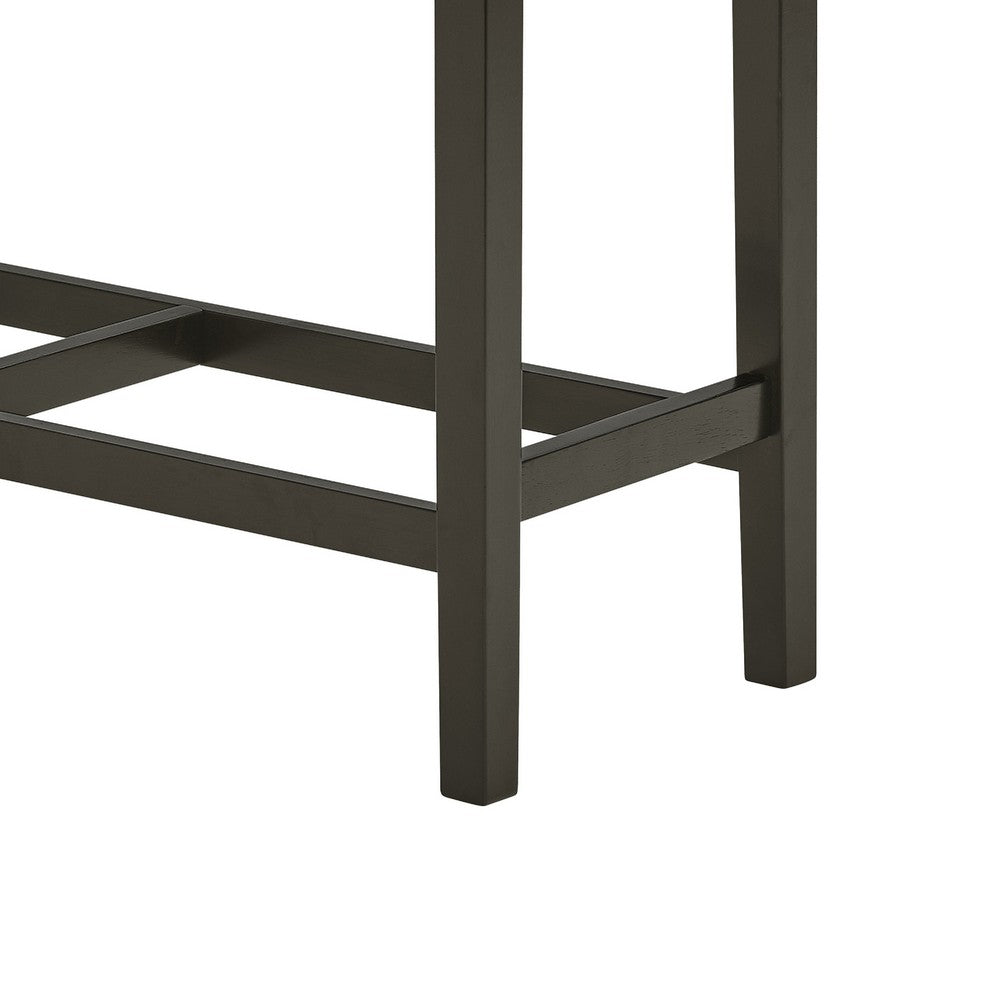 Benjara Risa Counter Height Bench, Gray Polyester Memory Foam Seat, Brown 40 Inch