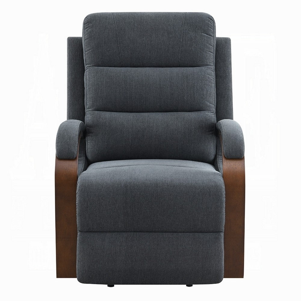 Benjara Jea Power Recliner Armchair with Lift Heating Massage, Gray Chenille Fabric