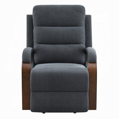 Benjara Jea Power Recliner Armchair with Lift Heating Massage, Gray Chenille Fabric