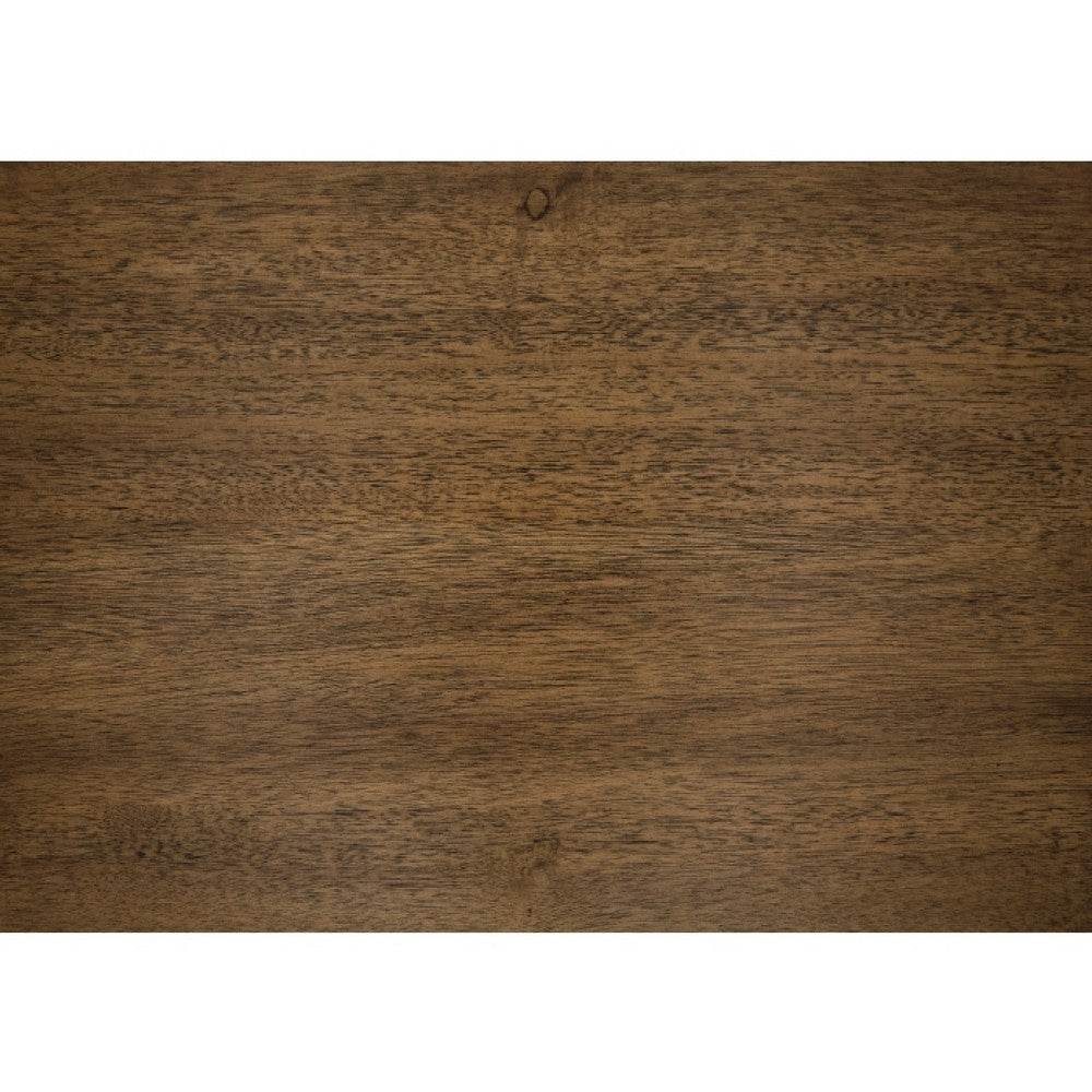 Benjara Teny Dining Bench, 48 Inch Wide Brown Seat, Black Wood Frame