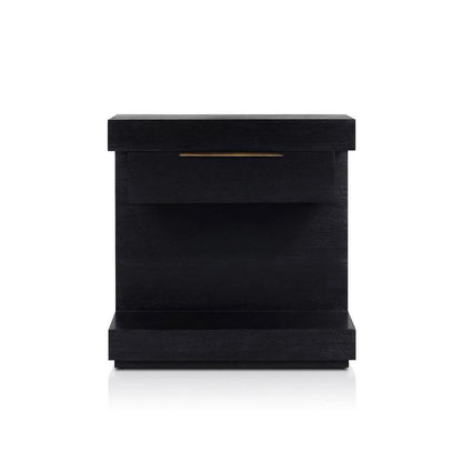Benjara Joa Nightstand, 1 Drawer And Fixed Open Shelf, Modern Black