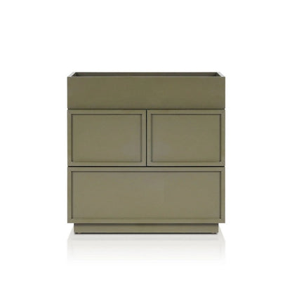 Benjara Sena Nightstand with Tray Top, 2 Soft Close Drawers, Olive Green