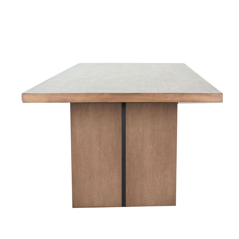 Benjara Dining Bench, 72 Inch Desert Brown Mahogany Wood, Black Arched Base