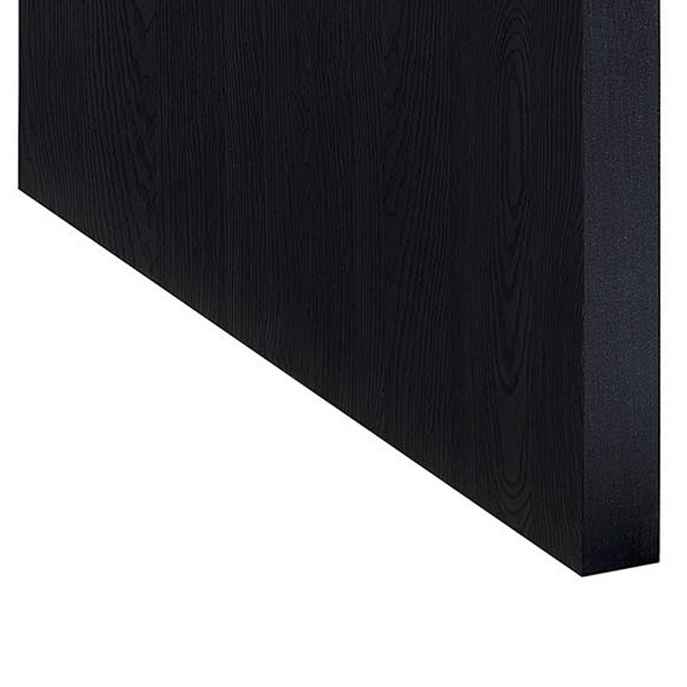 Benjara Maxy Rectangular Coffee Table with Slab-Style Base, Black Wood 54 Inch