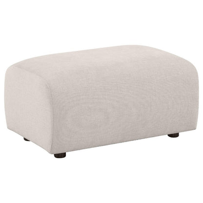 Benjara Becy Ottoman, Burnt Orange Chenille Upholstery, 33 Inch Curvy Frame