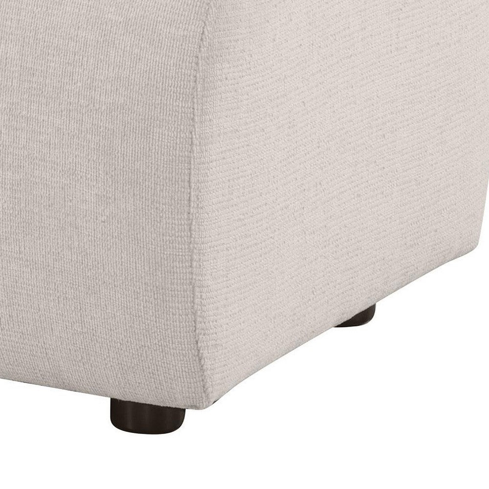 Benjara Becy Ottoman, Burnt Orange Chenille Upholstery, 33 Inch Curvy Frame