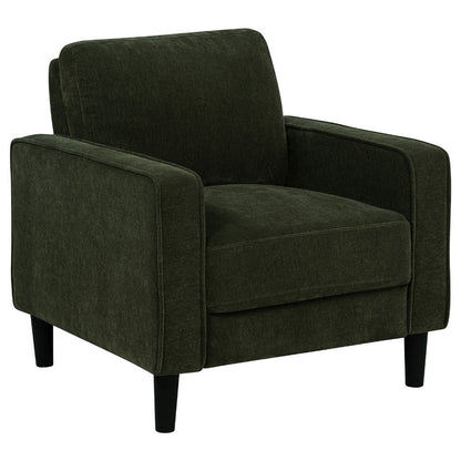 Benjara Rumi Accent Club Chair, Track Arms, Foam Fill Matcha Green Upholstery