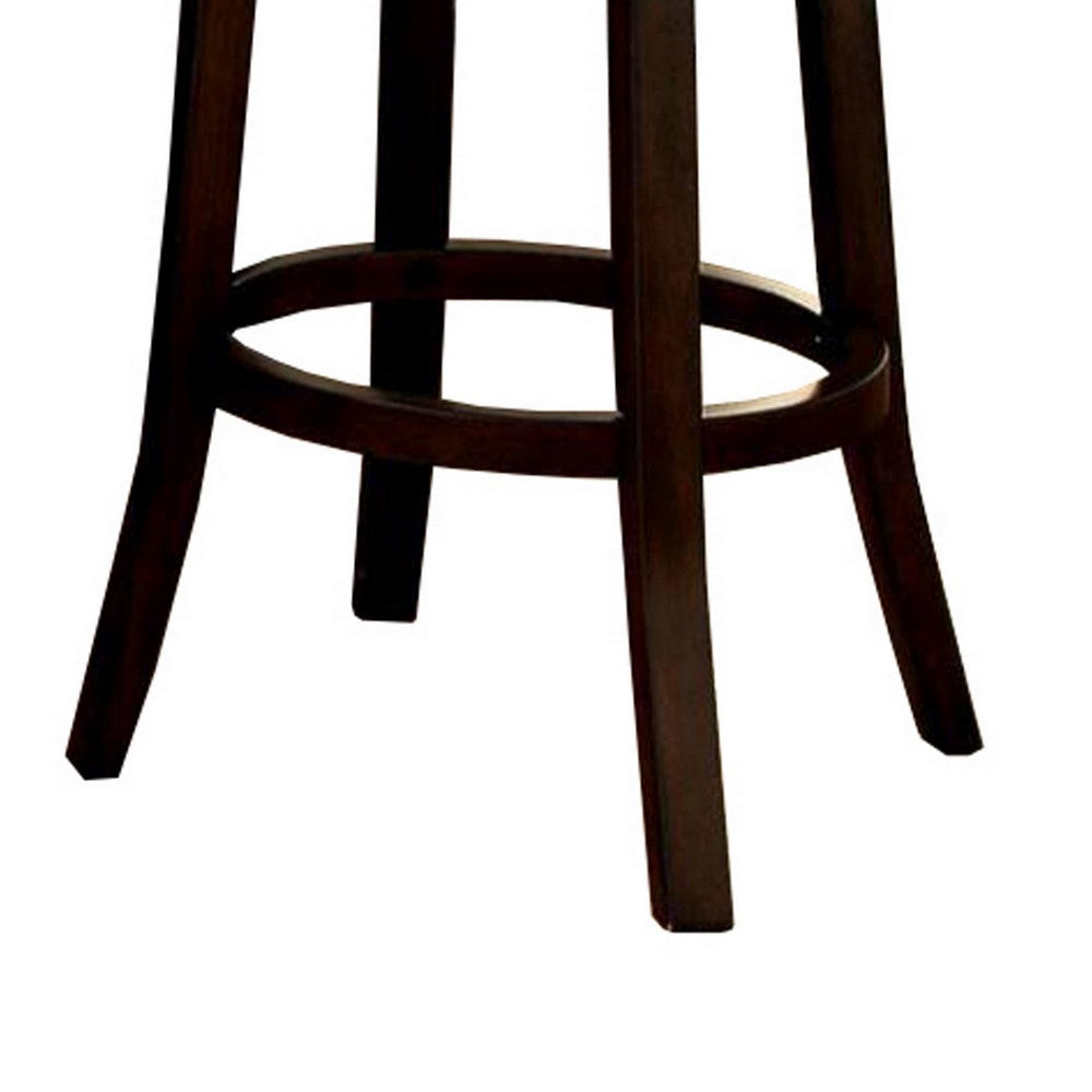 Benzara Lynsey Contemporary 29"Barstool With linen Cushion, Light Gray Finish, Set of 2