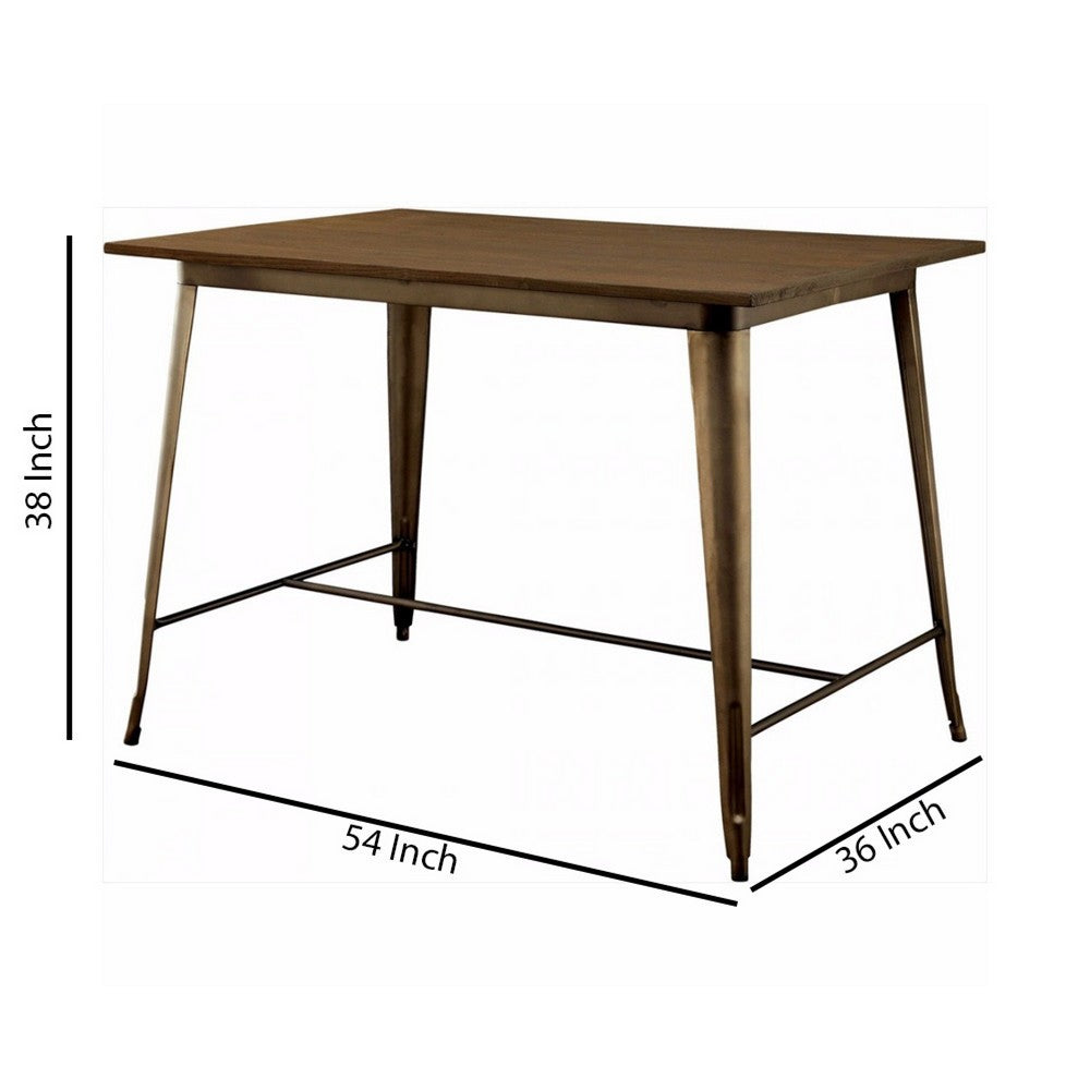 Benzara Cooper II Counter Ht. Table, Brown