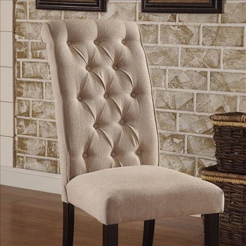 Benzara Marshall Transitional Side Chair, Set of two, Black And Ivory