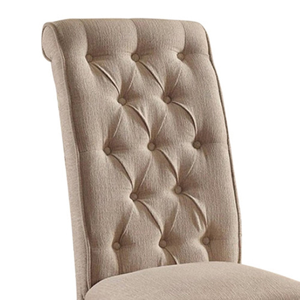 Benzara Marshall Transitional Side Chair, Set of two, Black And Ivory