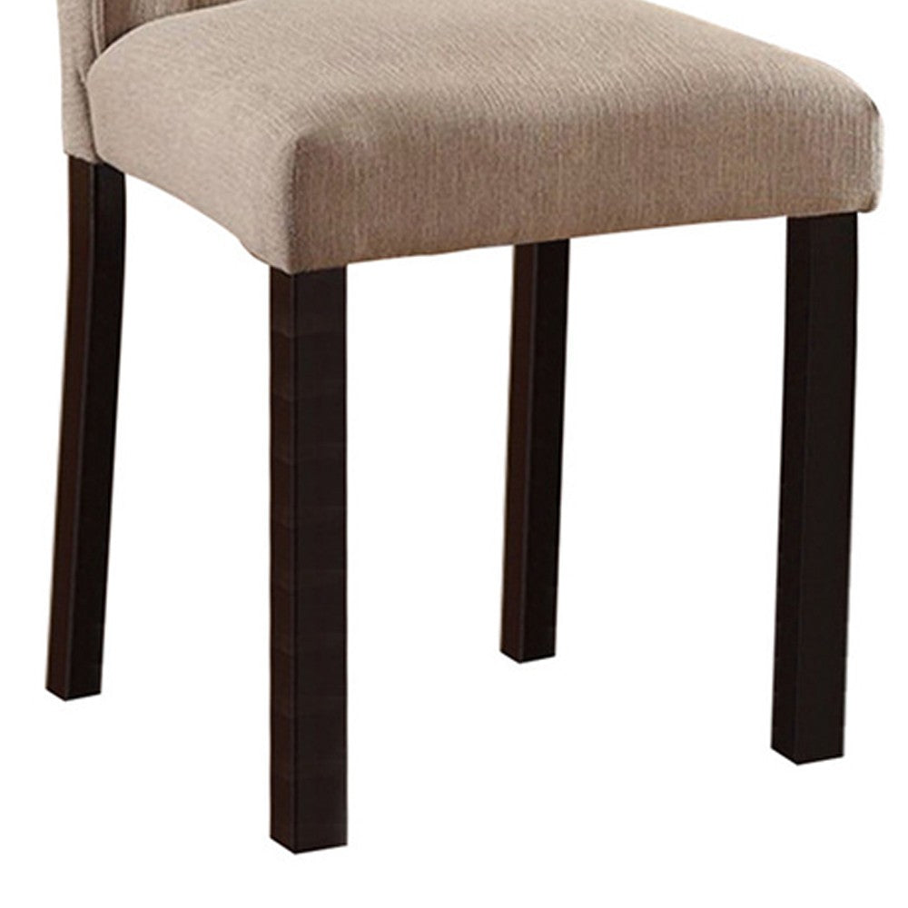 Benzara Marshall Transitional Side Chair, Set of two, Black And Ivory
