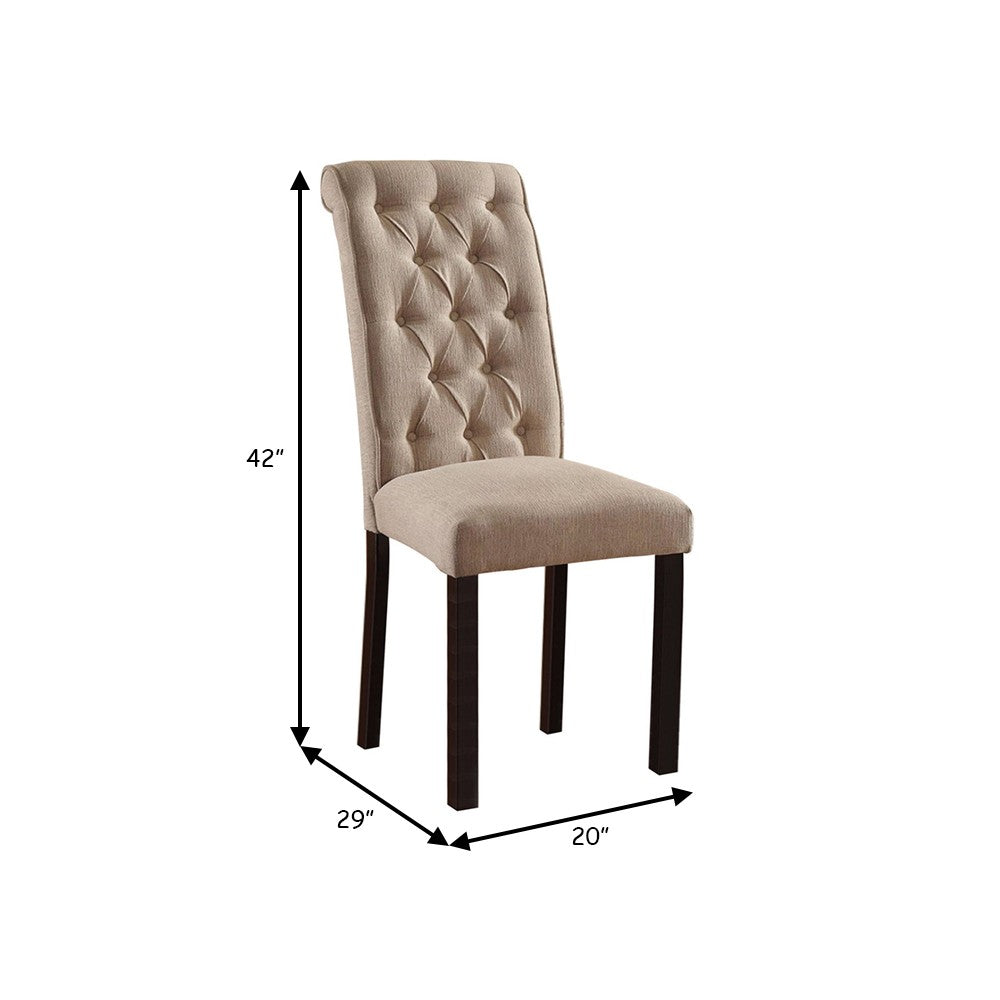 Benzara Marshall Transitional Side Chair, Set of two, Black And Ivory