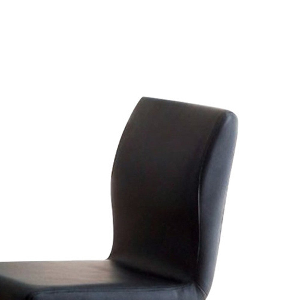 Benzara Lodia II Contemporary Counter Height Chair With Black Pu, Set of 2