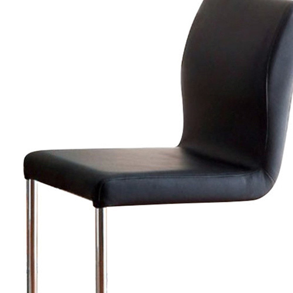 Benzara Lodia II Contemporary Counter Height Chair With Black Pu, Set of 2