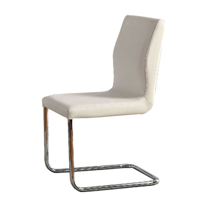 Benzara Lodia I Contemporary Side Chair, White, Set of 2