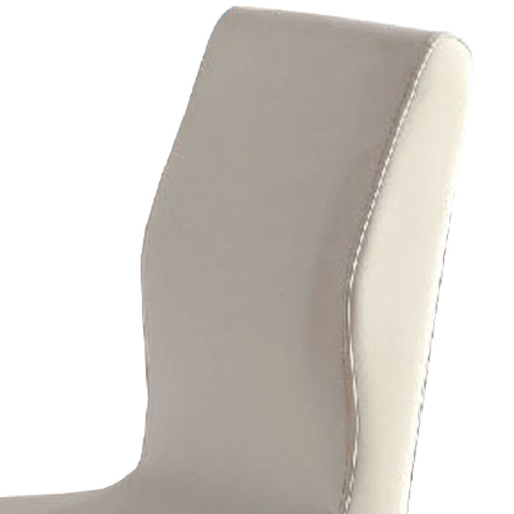 Benzara Lodia I Contemporary Side Chair, White, Set of 2