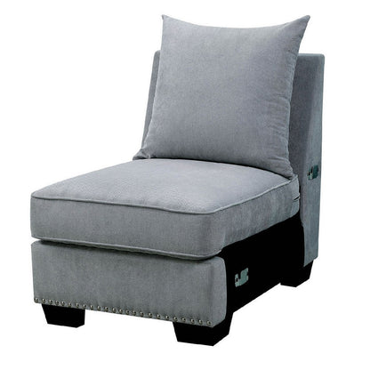 Benzara Skyler II Traditional Armless Chair, Gray Finish