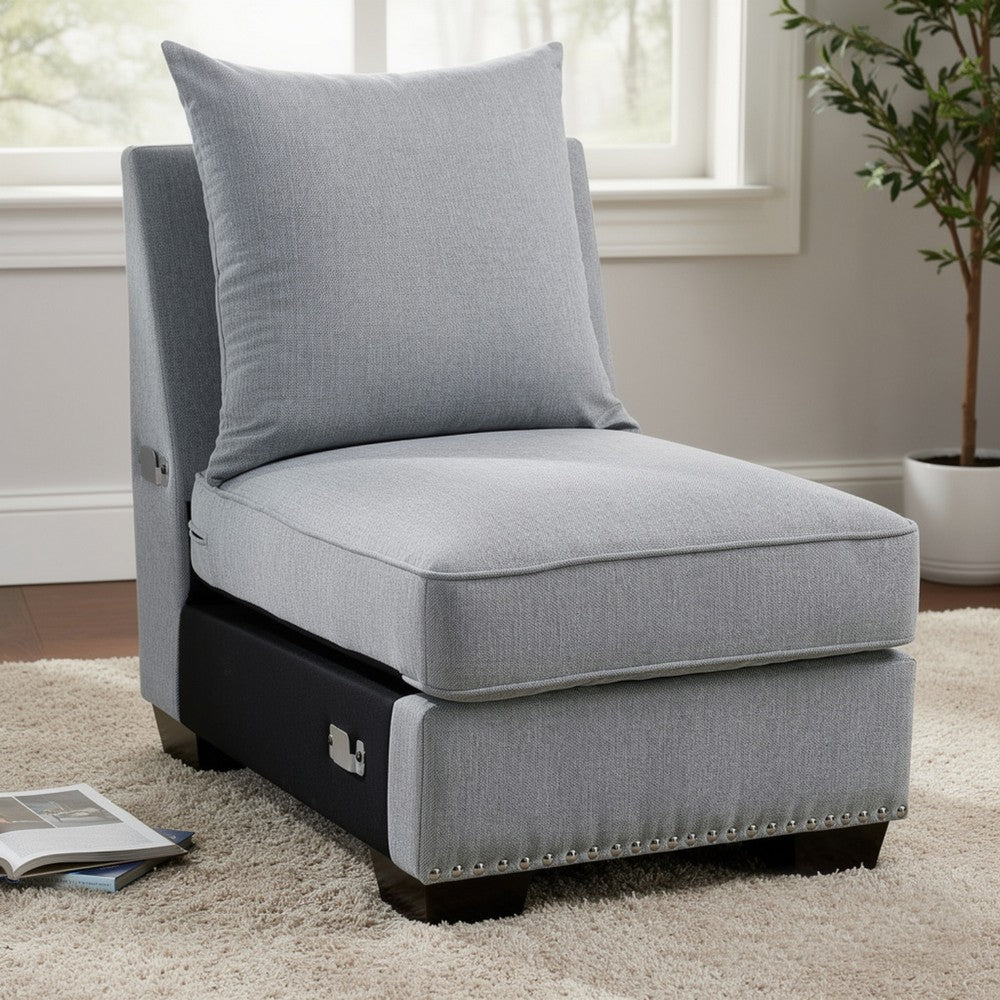 Benzara Skyler II Traditional Armless Chair, Gray Finish