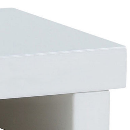 Benzara Finely Designed Contemporary Solid Wood Night Stand, Glossy White