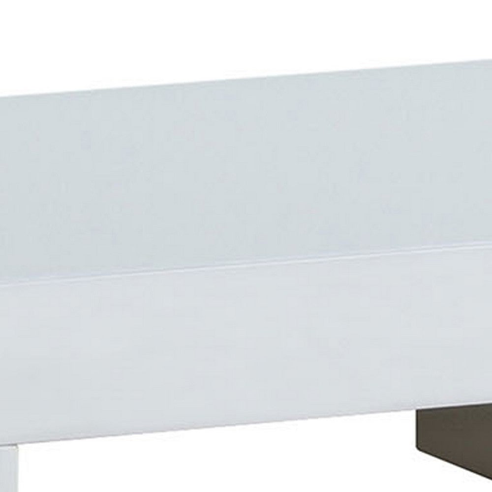 Benzara Finely Designed Contemporary Solid Wood Night Stand, Glossy White