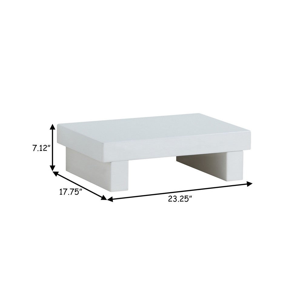 Benzara Finely Designed Contemporary Solid Wood Night Stand, Glossy White