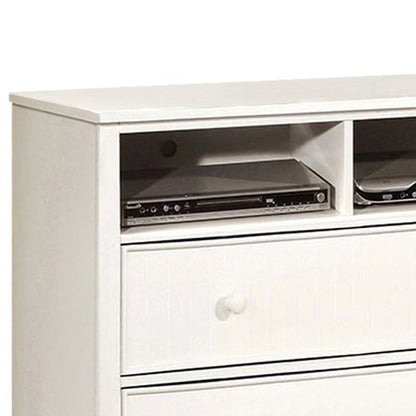 Benzara Contemporary Style Wooden Media Chest, White