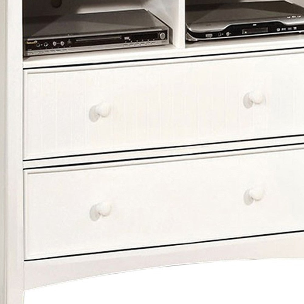 Benzara Contemporary Style Wooden Media Chest, White