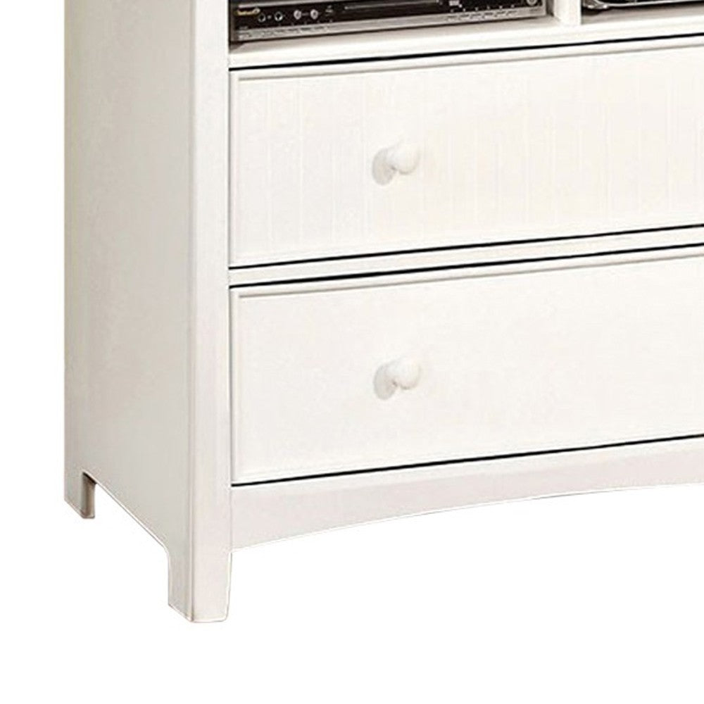 Benzara Contemporary Style Wooden Media Chest, White