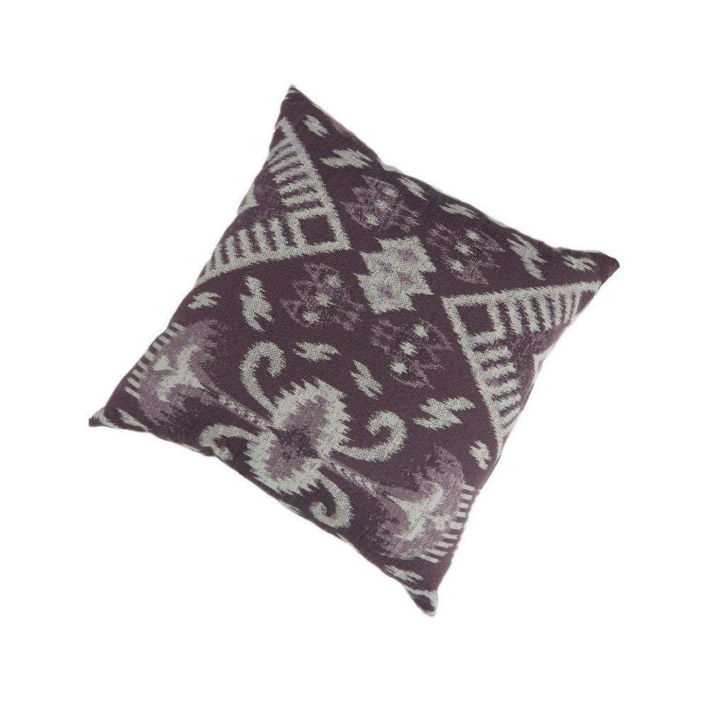 Benzara Contemporary Style Set of 2 Throw Pillows, Purple, White