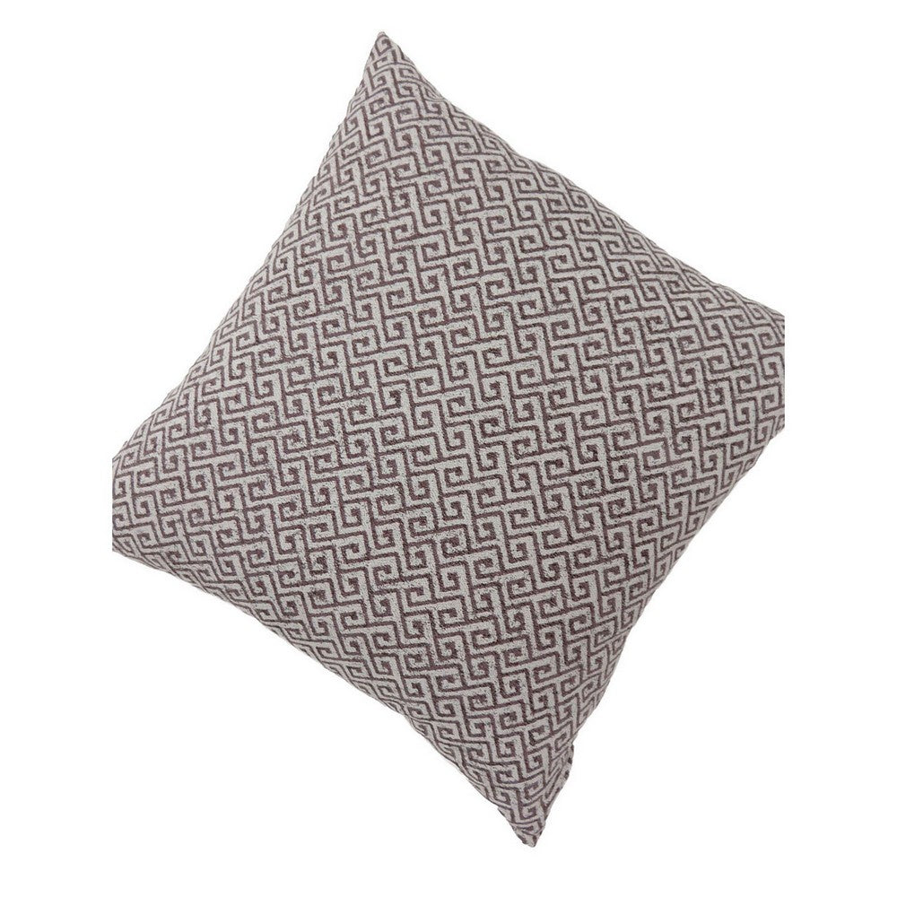 Benzara Contemporary Style Small Diagonal Patterned Set of 2 Throw Pillows, Brown