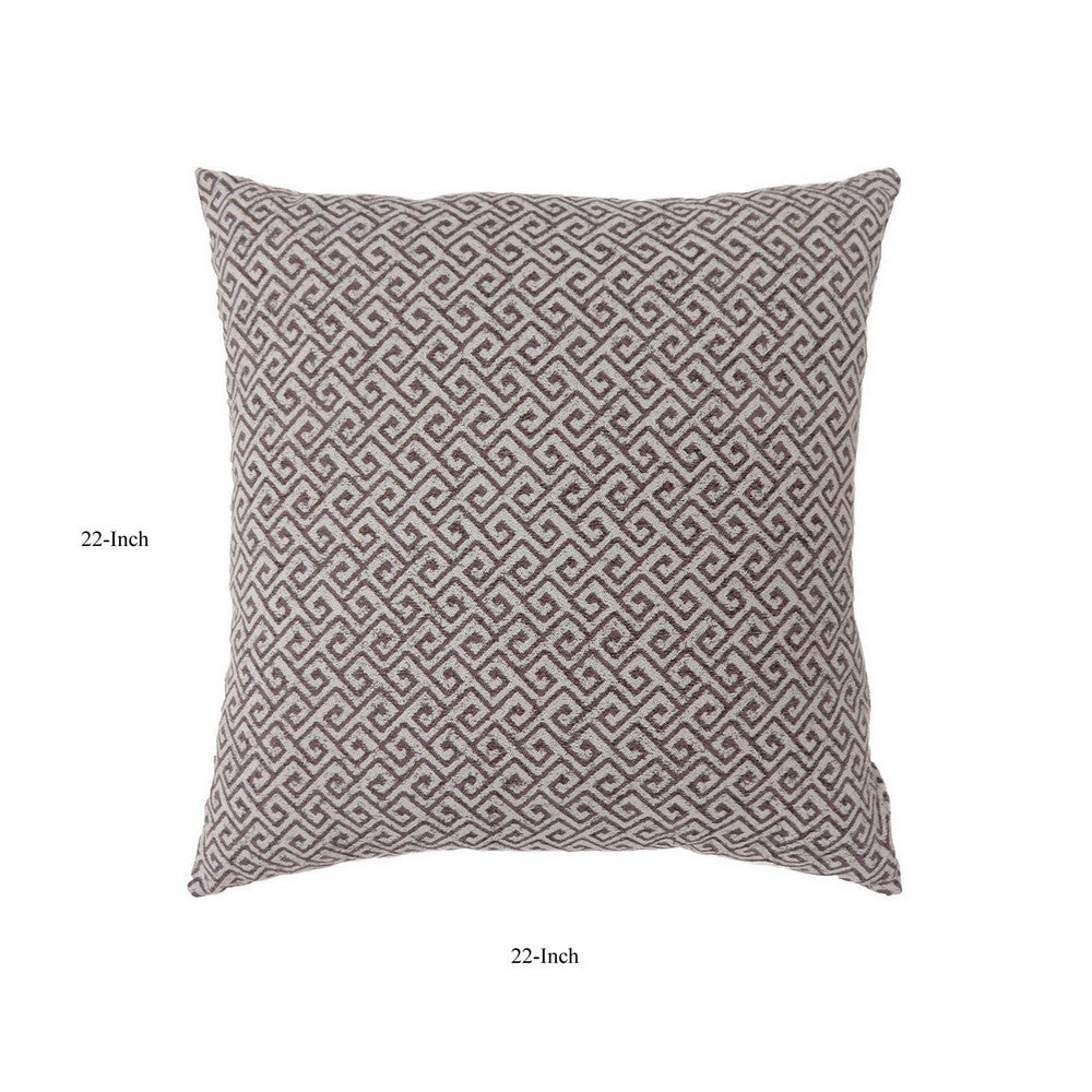 Benzara Contemporary Style Small Diagonal Patterned Set of 2 Throw Pillows, Brown