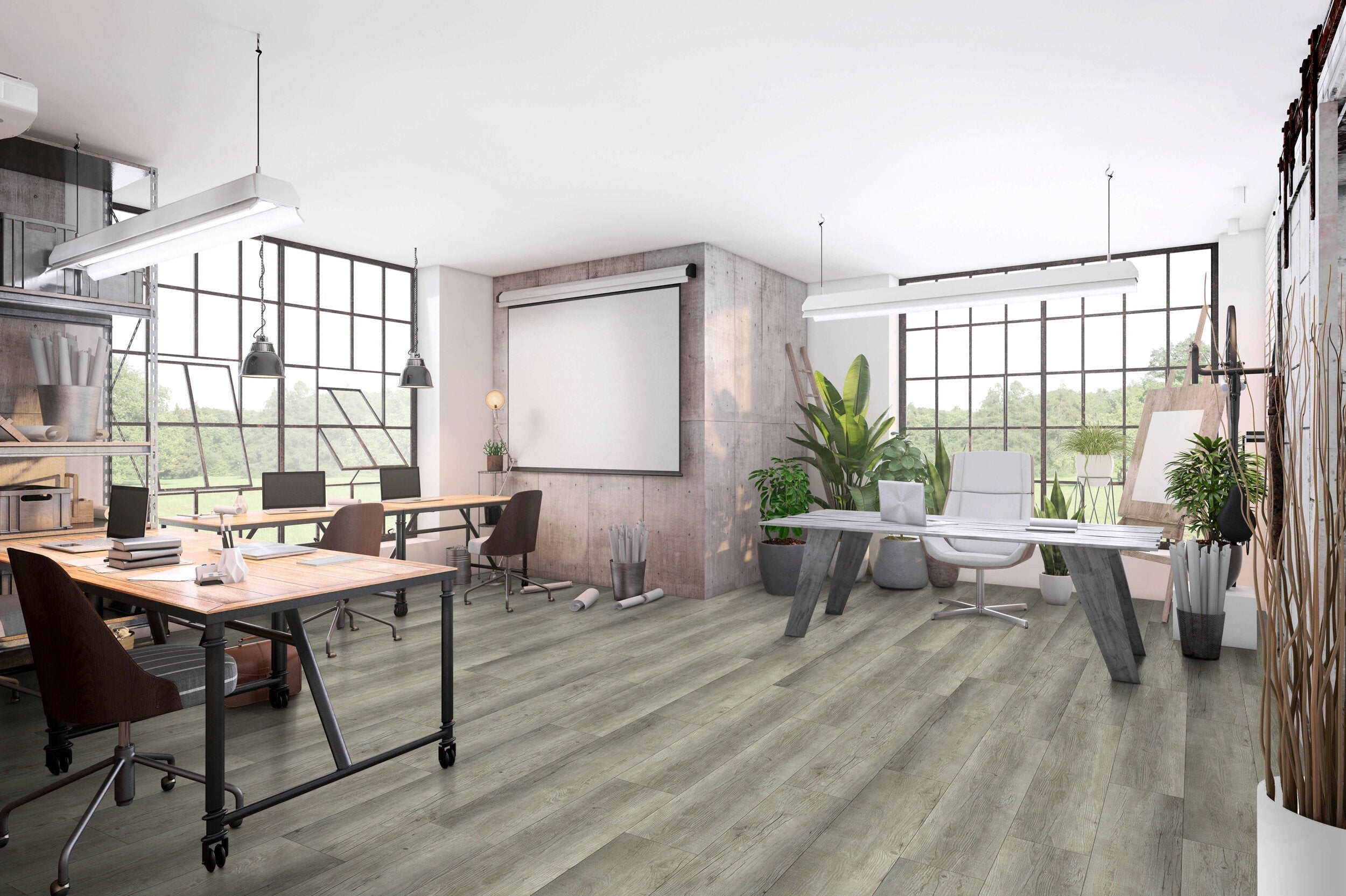 Happy Feet International Quickfit 9" x 48" Sawtooth Grey Vinyl Plank