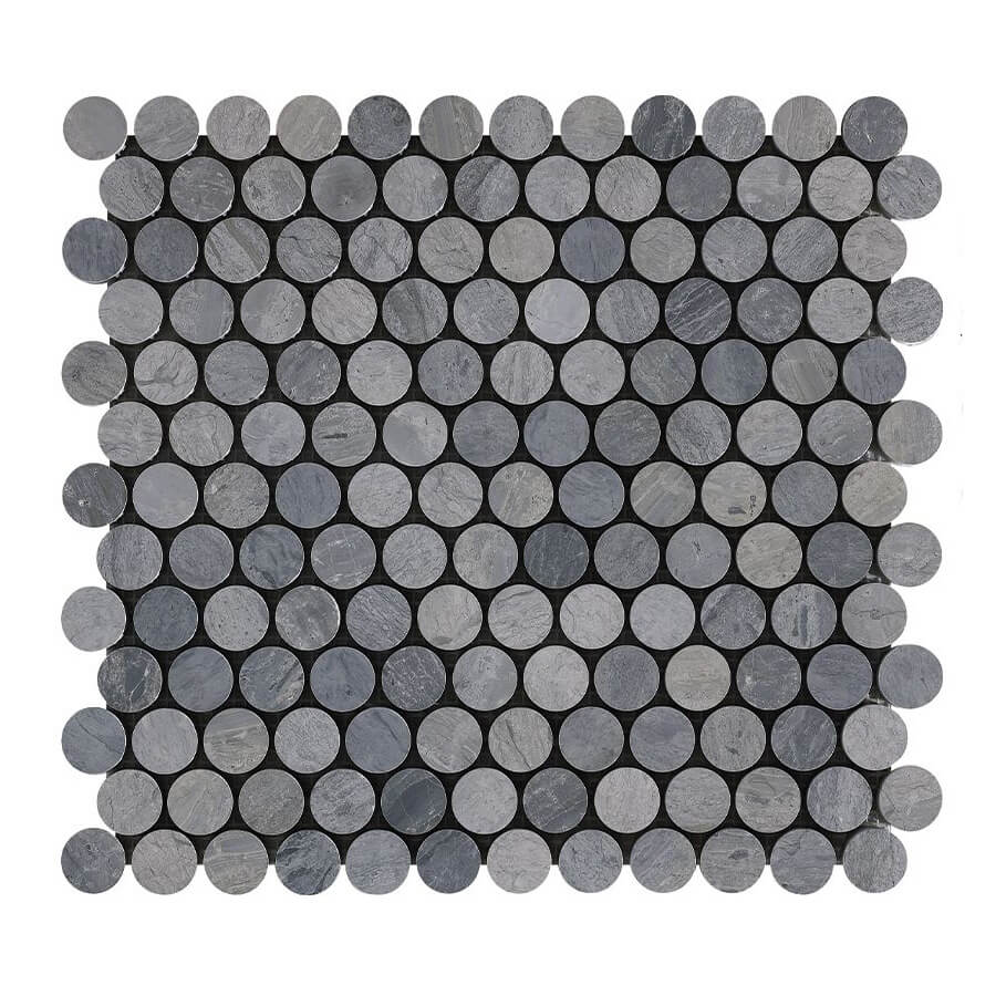 Happy Floors 1" Penny Round 12.2" x 12.4" Stone & Glass Mosaic