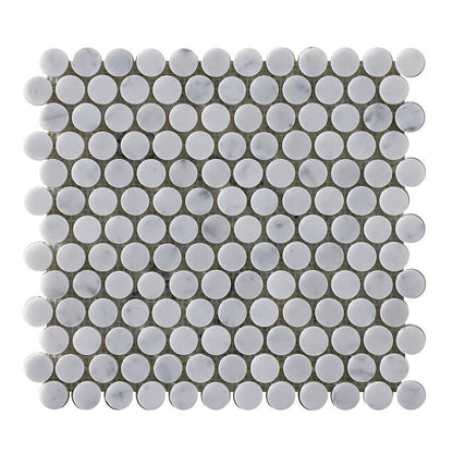 Happy Floors 1" Penny Round 12.2" x 12.4" Stone & Glass Mosaic