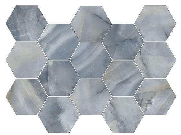 Happy Floors Athena Hexagon 10" x 14" Porcelain Mosaic