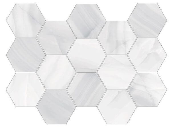 Happy Floors Athena Hexagon 10" x 14" Porcelain Mosaic